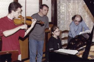 Prof. Alexei Orlovetsky during the classes with Magdalena Malarczyk and Adam Czermak,   In the middle - Zbigniew Faryniarz (translator).